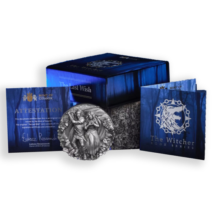 Cameroon: The Witcher Book Series - The Last Wish 5 oz Silver 2023 High Relief Antiqued Coin