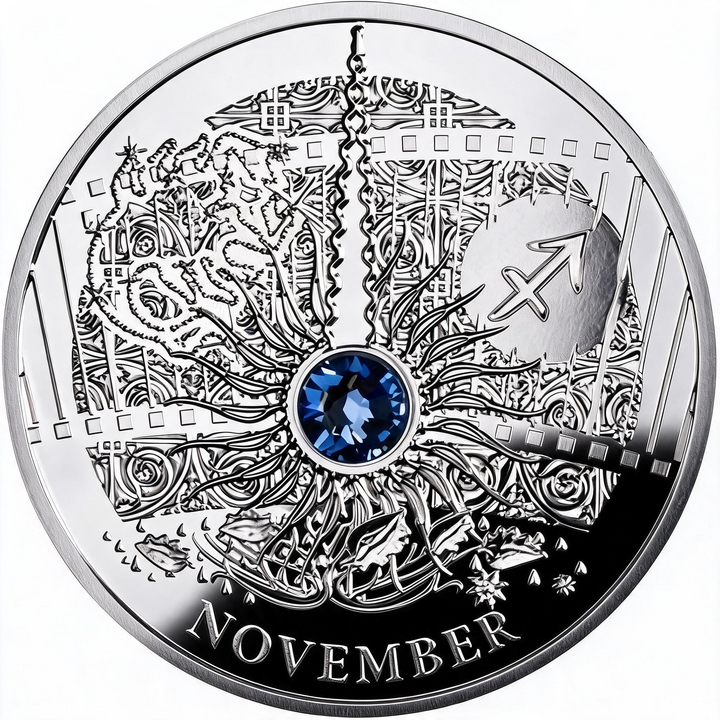 Stříbrná mince Magic Calendar of Happiness - Listopad 2013 Crystal Proof