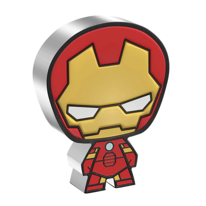 Niue: Moneda Chibi de Marvel Iron Man, coloreada, de 1 onza de plata, 2023, acabado Proof.