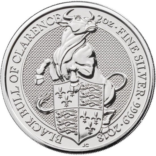 Bestie Królowej: Czarny Byk z Clarence 2 Uncje Srebra 2018