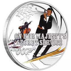 Tuvalu: On Her Majesty's Secret Service kolorowany 1/2 uncji Srebra 2021 Proof