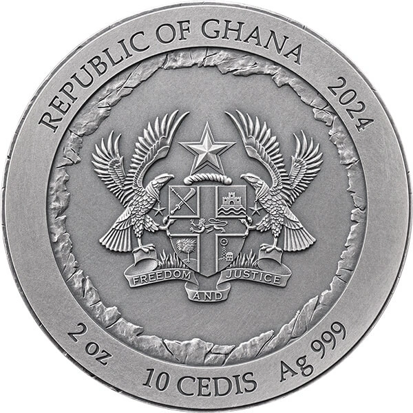 Ghana Rushmore Special Edition 2 oz argint 2024 High Relief Antique Finish