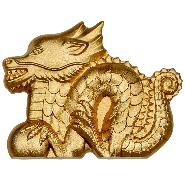 Mongolia: Great Dragon pozłacany 1 uncja Srebra 2024 Silk Ultra High Relief