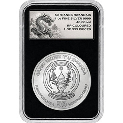 Moneda de Plata Ruanda Blue Dragon coloreada 1 oz Plata 2026 Reverse Proof
