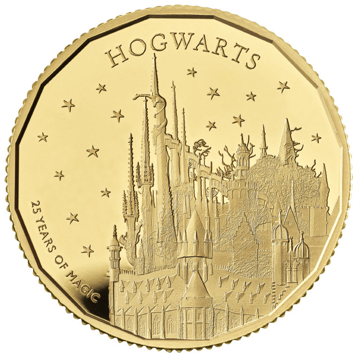 Harry Potter: Roxfort Boszorkány- és Varázslóképző Szakiskola 1/4 uncia arany 2023 Proof
