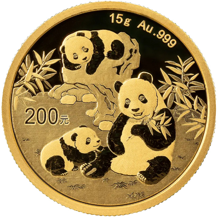 Kínai Panda 15 grammos arany 2025