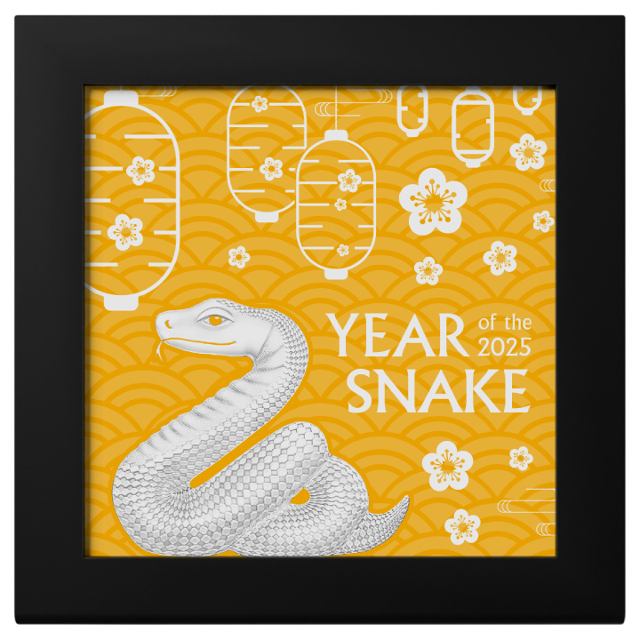 Mongolia: Serpente agile 1 oncia d'argento placcato oro 2025 Moneta di seta