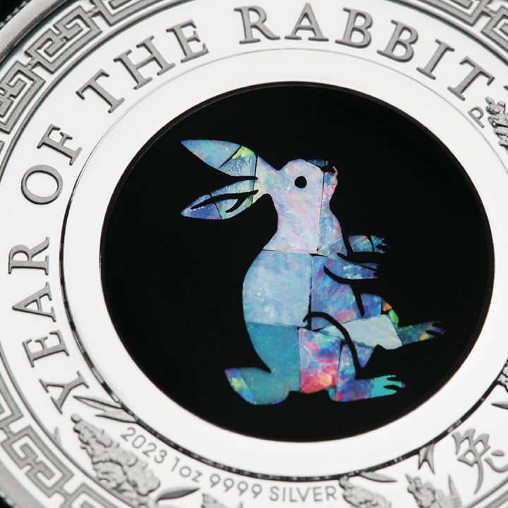Perth Mint: Lunar III - A nyúl éve 1 uncia ezüst 2023 Proof Opal