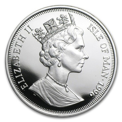Isle of man cat series: Burmese cat 1 oz Silver 1996 Proof