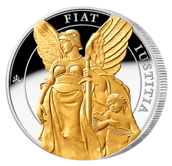 The Queen’s Virtues: Justice 1 oz Silber 2022 Gilded Proof Coin