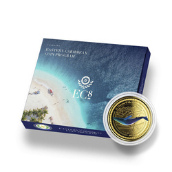 St. Vincent és a Grenadine-szigetek – Humpback Whale színes 1 uncia arany 2021 Proof