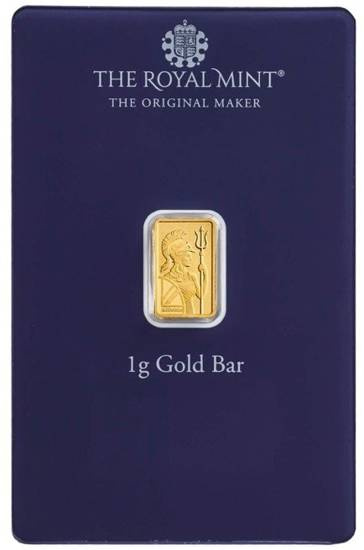 1 gram Gold Bar Britannia Best Wishes