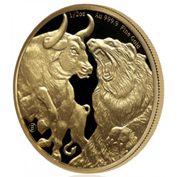 Chad: Toro y Oso 1/2 onza Oro 2023