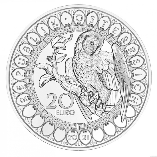Europe - The wisdom of the Owl 20 Euro Argent 2021 Proof