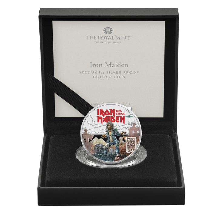 Iron Maiden kolorierte 1-Unzen-Silbermünze 2025 Proof