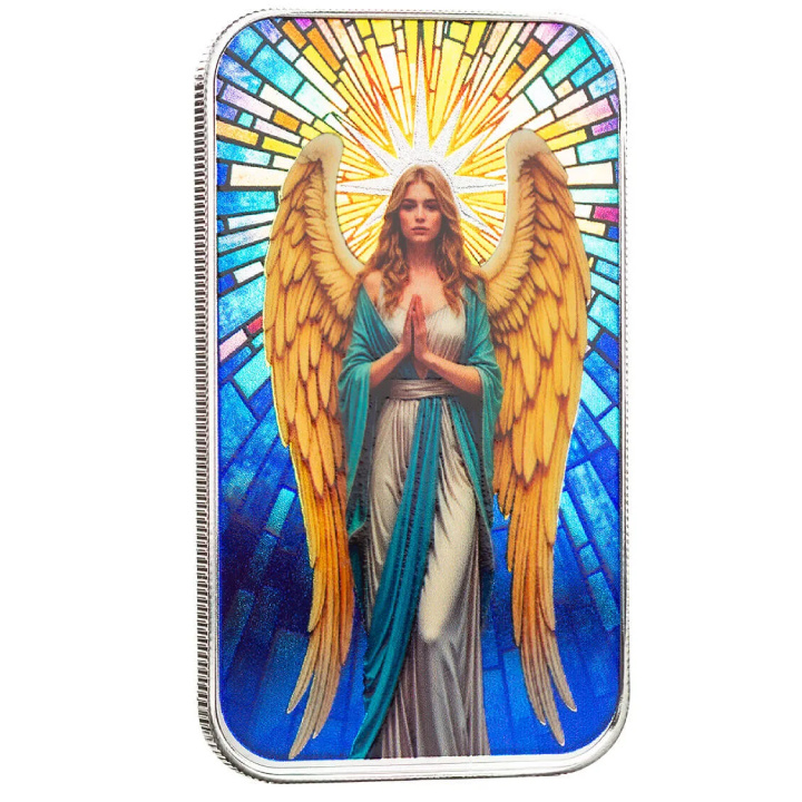 Scottsdale Mint Angel Star of Bethlehem coloured 1 oz Silver Bar