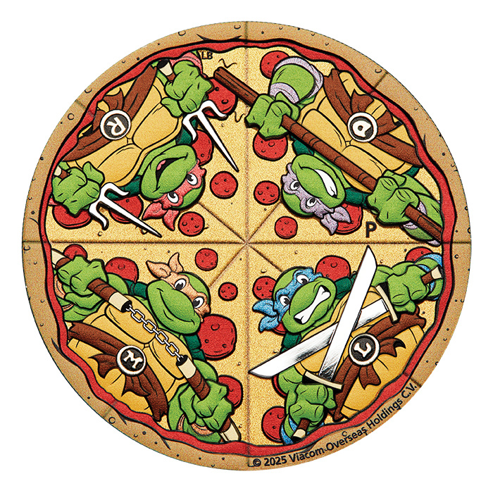 Tuvalu: Teenage Mutant Ninja Turtles – Pizza colorida 2 oz Plata 2025 Proof