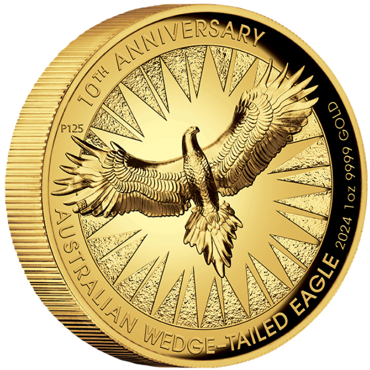 Orzeł Australijski 10. rocznica 1 uncja Złota 2024 Proof High Relief