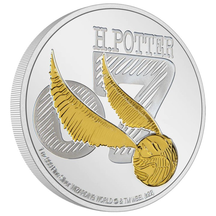 Niue: Harry Potter Classic - Golden Snitch placcato in oro 1 oncia d'argento 2022 Proof