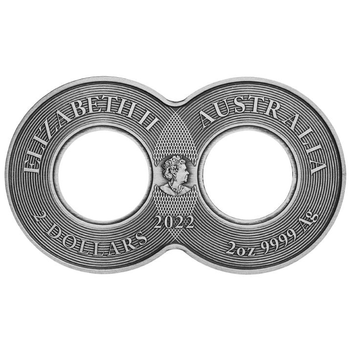 Ouroboros barevná 2 unce stříbra 2022 Antiqued Coin