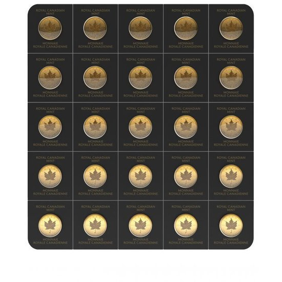 Hoja de arce canadiense 25 x 1 gramo Oro 2021