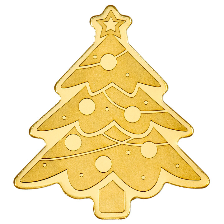 Palaos: Árbol de Navidad 0,5 gramos Moneda de Seda de Oro
