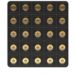 Feuille d'érable canadienne 25 x 1 gramme d'or 2021