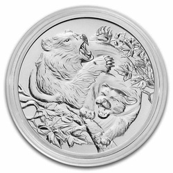 Niue: Apex Predators - Cougar vs Bear 1 oz Plata 2022