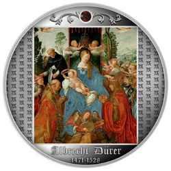 Cameroon: Albrecht Dürer - Feast of the Rosary coloured Silver 2021 Proof Coin