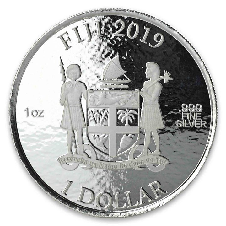 Fiji: Fiji Coca-Cola Santa 1 uncja Srebra 2019 Holiday Coin Slab