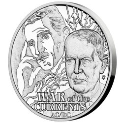 Niue: Nikola Tesla - War of the Currents $1 Srebro 2023 Proof