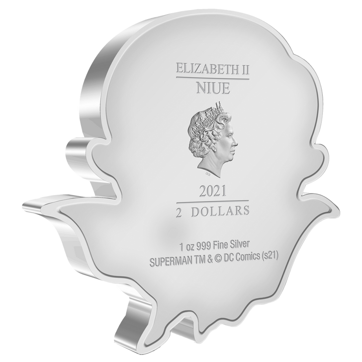 Niue: DC Comics - Superman Flying Chibi Coin kolorowany 1 uncja Srebra 2021 Proof