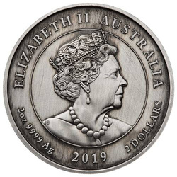 Queen Victoria 200th Anniversary coloured 2 oz Silver 2019 Antiqued Cameo Coin