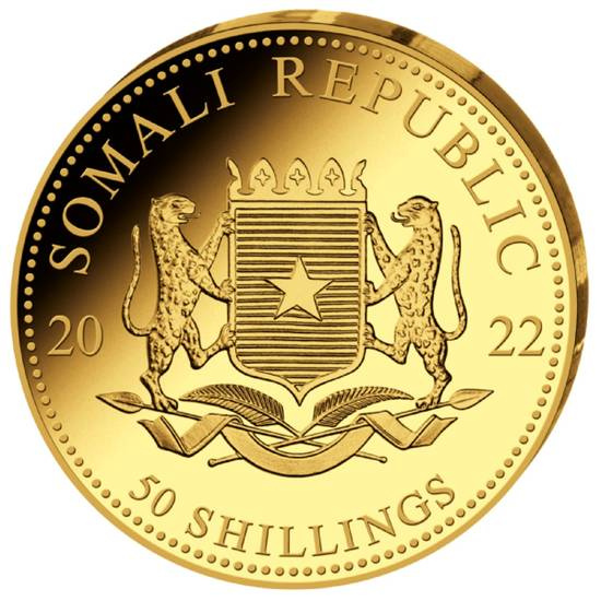 African Wildlife: Somalia Elephant 1/25 oz Gold 2022