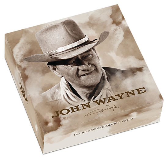 Tuvalu: John Wayne coloured 1 oz Silber 2022