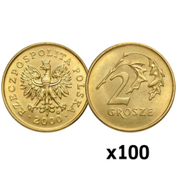 National Bank of Poland: 2 gr from the Mint Bag Coin (100 pcs) - Random Year