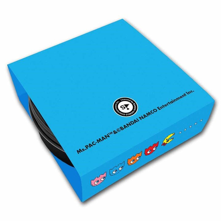 Niue: Ms.PAC-MAN coloured 1 oz Silver 2022 Proof Shaped Coin