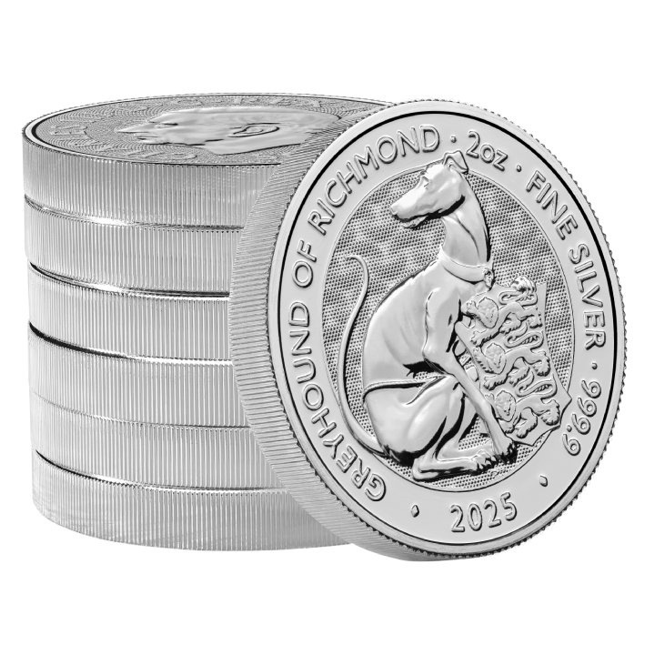 The Royal Tudor Beasts: The Greyhound of Richmond 2 oz Silber 2025