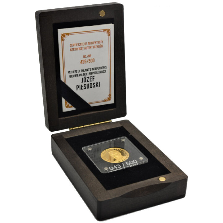 Niue: Väter der polnischen Unabhängigkeit - Józef Piłsudski 1/4 oz Gold 2018 Proof