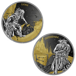 Set de 2 monede din argint Germania Mint: Ragnarök - Loki și Heimdall 2 x 1 uncie argint 2025