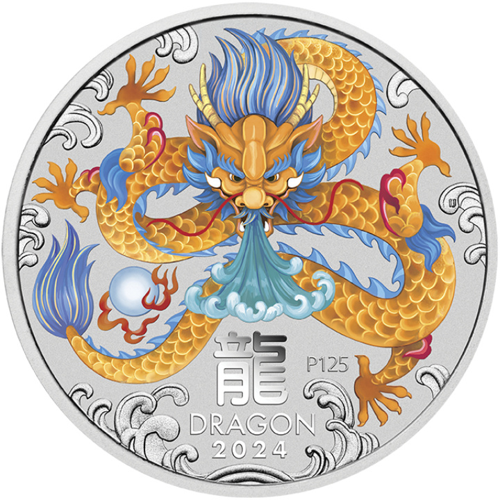 Perth Mint: Lunar III - Rok Smoka kolorowany 1000 gramów Srebra 2024