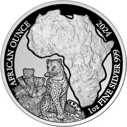 Rwanda : Ounce africaine - Léopard 1 once d'argent 2024 Proof