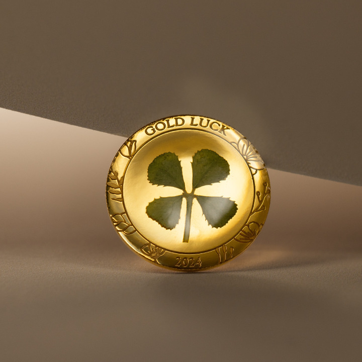 Palau: Tréboles de cuatro hojas - Suerte de oro 1 gramo Oro 2024 Proof