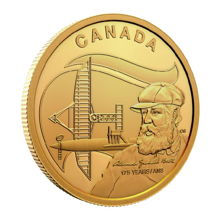 Canada: 175. alexander Graham Bell's birth anniversary 1 ounce gold 2022 Proof