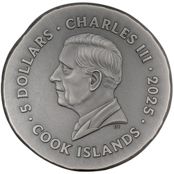 Cook Islands: Leon 1 oz Silver 2025 Antiqued Coin