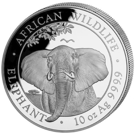 African Wildlife: Somalia Elephant 10 oz Silver 2021