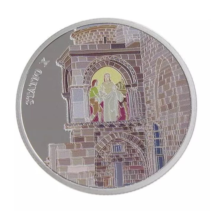 Conjunto de 14 monedas: Vía Dolorosa coloreada 14 x 1 oz Plata 2016 Prooflike