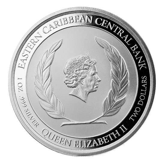 Grenada: Coat of Arms kolorowana 1 uncja Srebra 2021