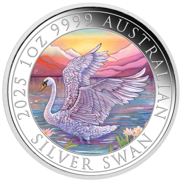 Swan coloured 1 oz Silber 2025