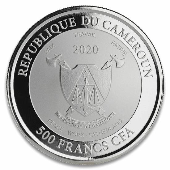 Cameroon: Mandrill kolorowany 1 uncja Srebra 2020